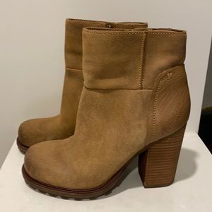 Sam Edelman suede tan booties, size 39